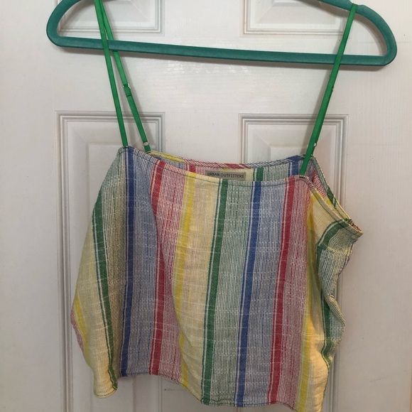 Pastel Rainbow Striped Crop Tank Top - UO - Picture 2 of 5